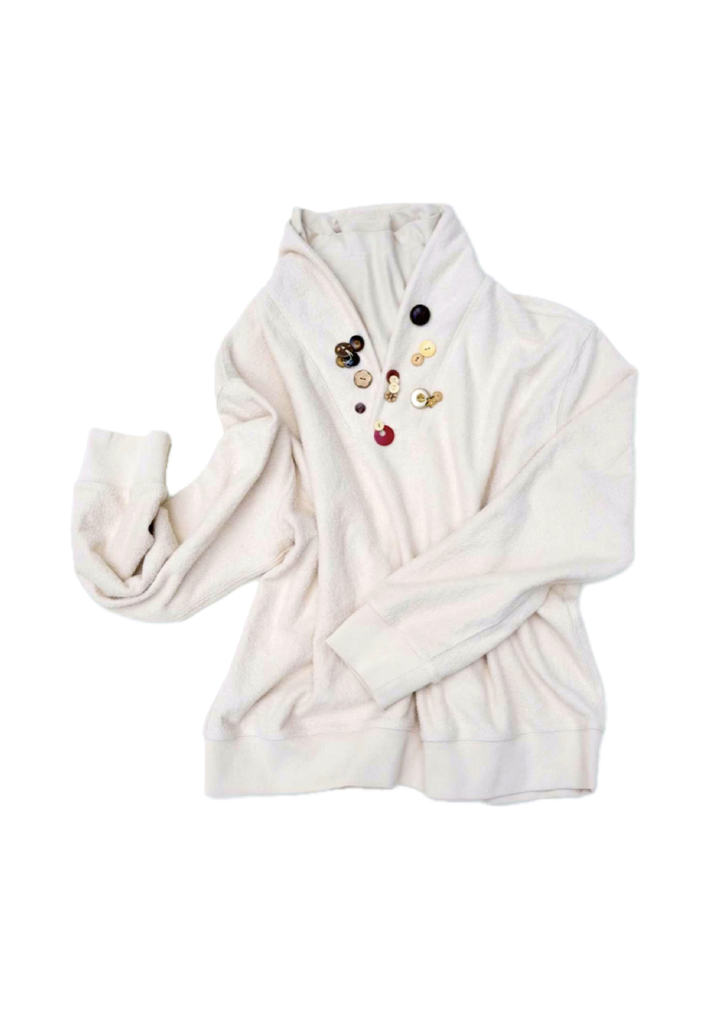 Button Double Layer Sweatshirt