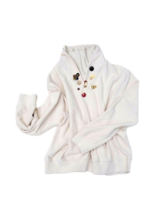 Button Double Layer Sweatshirt
